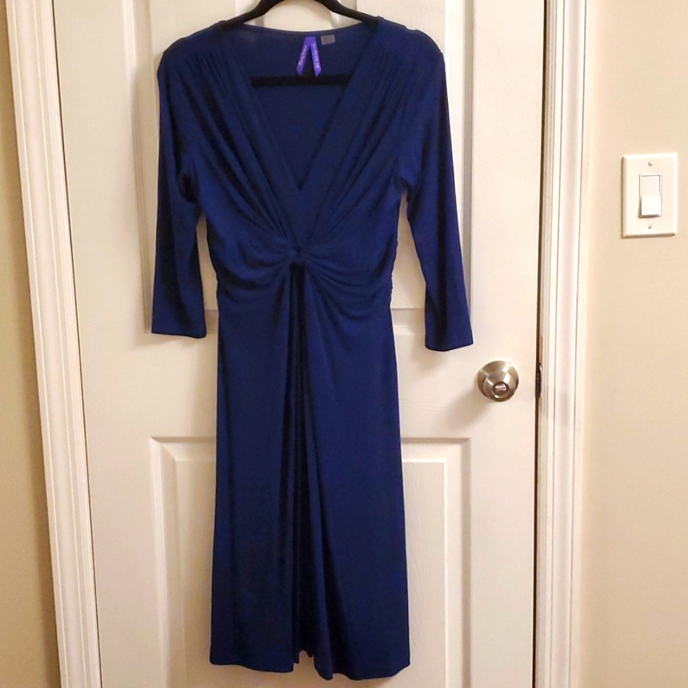 Seraphine Navy Blue Knot Front Maternity Dress